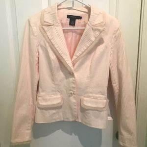 Matching pink blazer and skirt